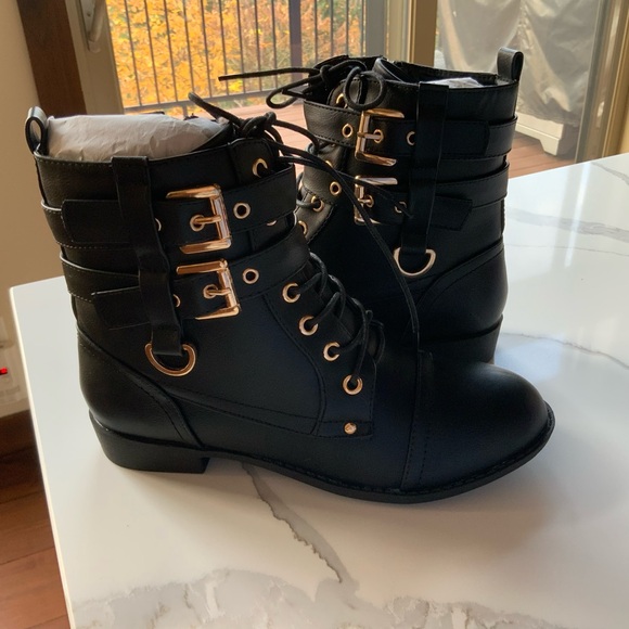 Top Moda Rachel combat style boots - Picture 4 of 6